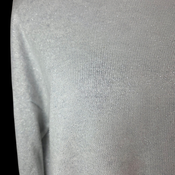 Talbots Light Gray Sweater With Silvery Shimmer Size L - Picture 3 of 6